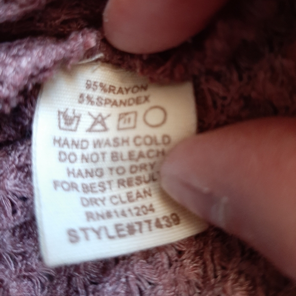 MIA+TESS - Beautiful Waffle Textured Long Tunic With White Lace Trim - Size: L - Picture 6 of 9